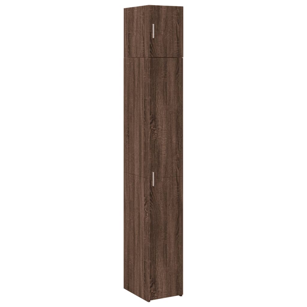 skab 30x42,5x225 cm smalt konstrueret træ brun egetræsfarve