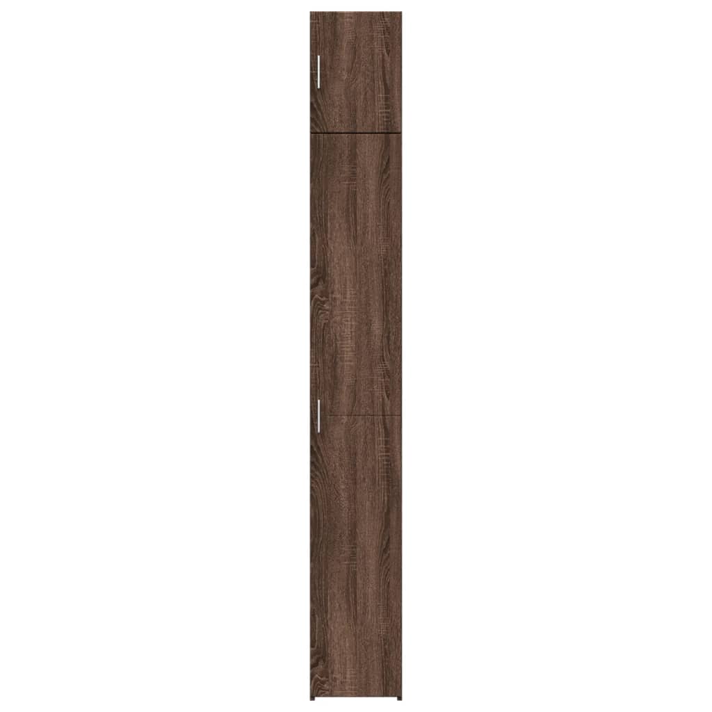 skab 30x42,5x225 cm smalt konstrueret træ brun egetræsfarve