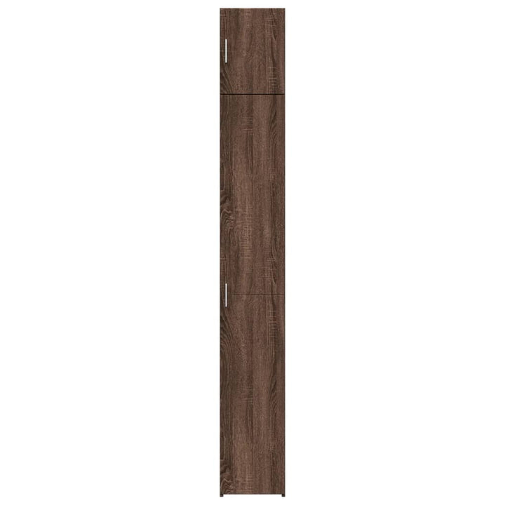 skab 30x42,5x225 cm smalt konstrueret træ brun egetræsfarve
