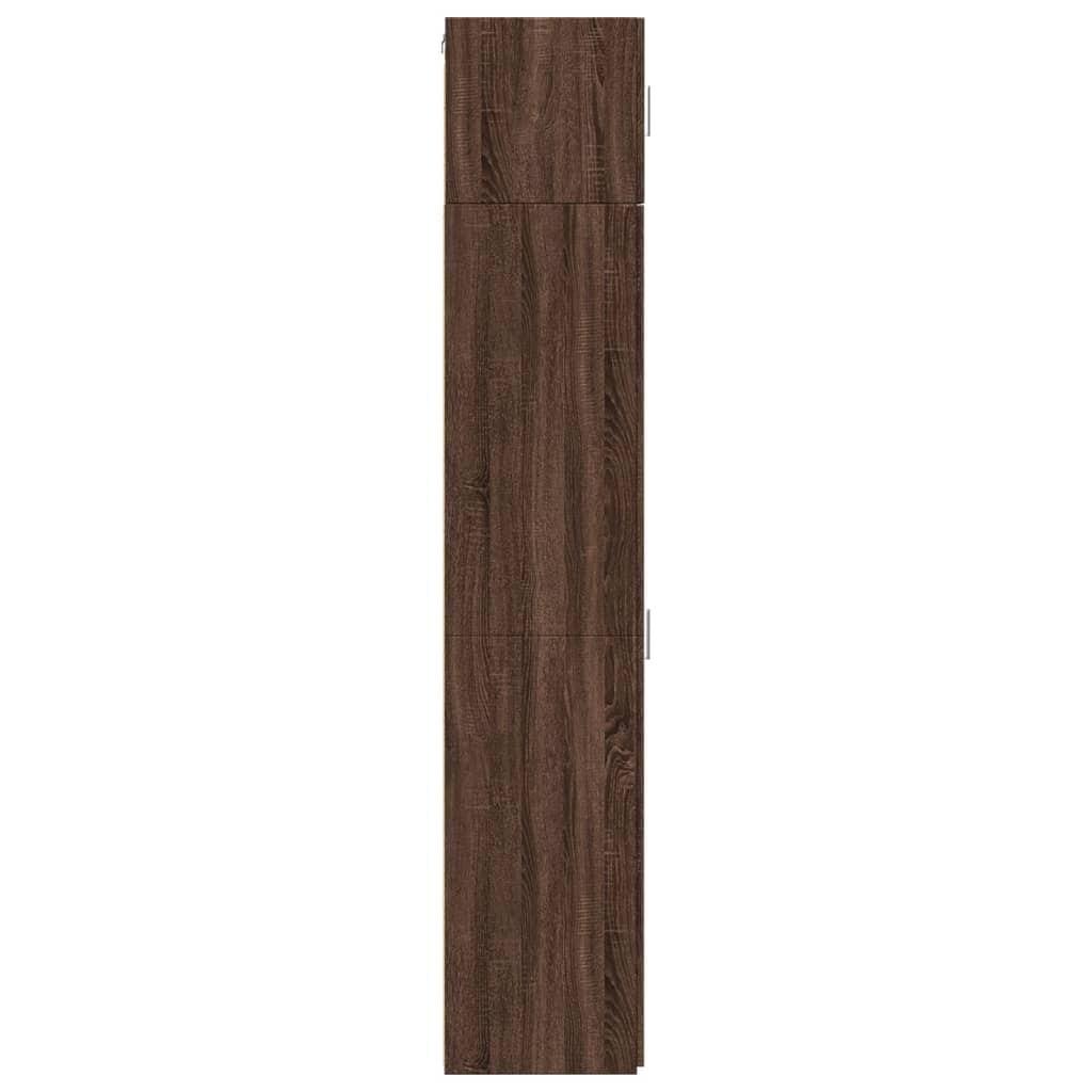 skab 30x42,5x225 cm smalt konstrueret træ brun egetræsfarve