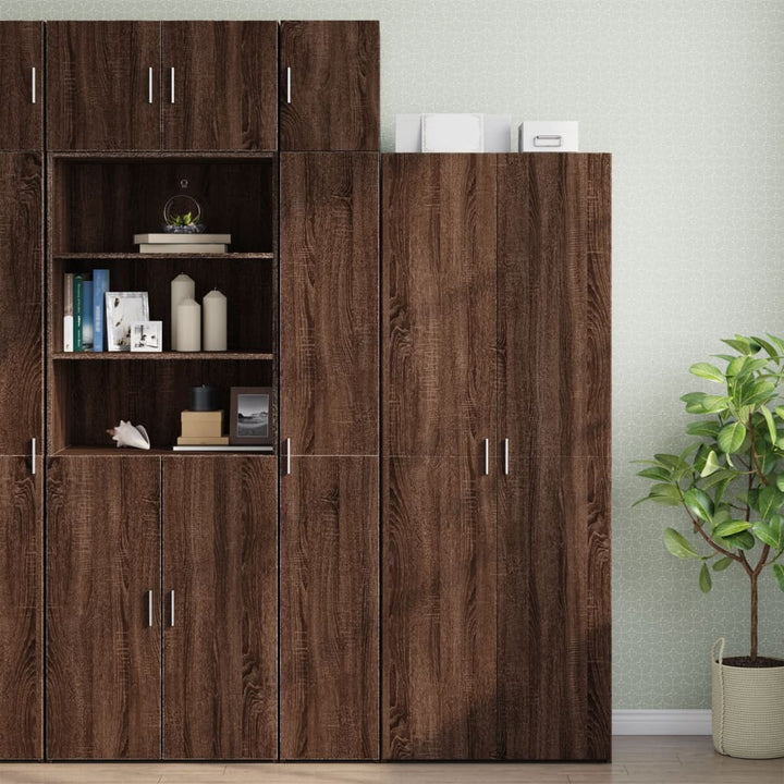 skab 30x42,5x225 cm smalt konstrueret træ brun egetræsfarve