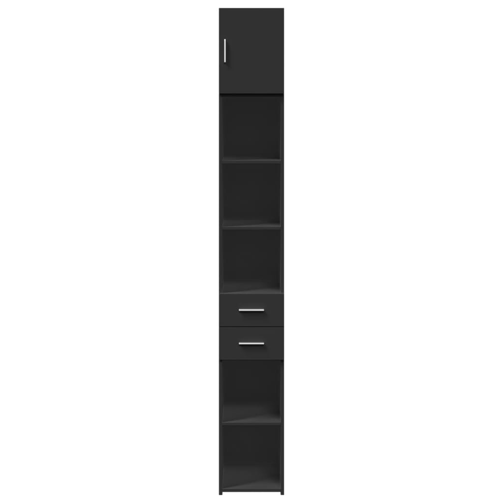 skab 30x42,5x225 cm smalt konstrueret træ sort