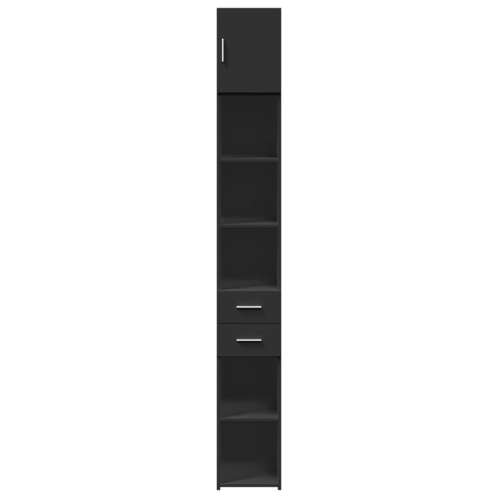 skab 30x42,5x225 cm smalt konstrueret træ sort