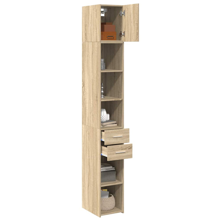 skab 30x42,5x225 cm smalt konstrueret træ sonoma-eg
