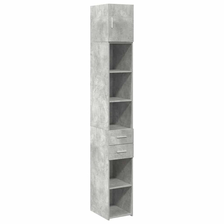 skab 30x42,5x225 cm smalt konstrueret træ betongrå
