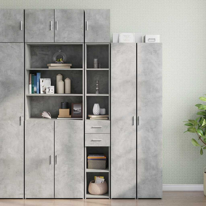 skab 30x42,5x225 cm smalt konstrueret træ betongrå