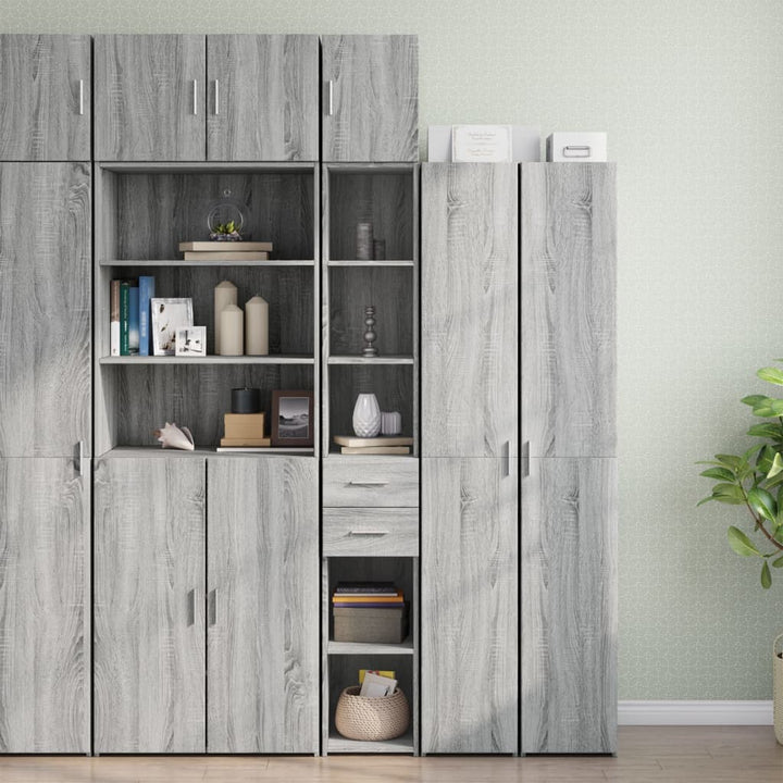 skab 30x42,5x225 cm smalt konstrueret træ grå sonoma-eg