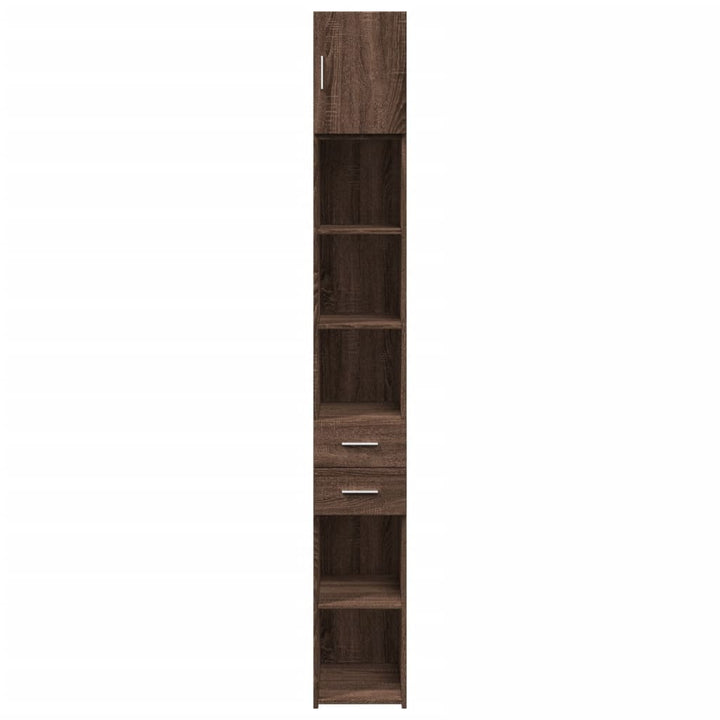 skab 30x42,5x225 cm smalt konstrueret træ brun egetræsfarve