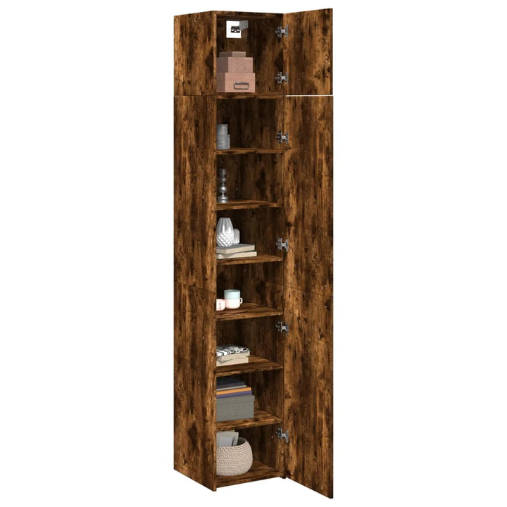 skab 40x42,5x225 cm smalt konstrueret træ røget egetræsfarve