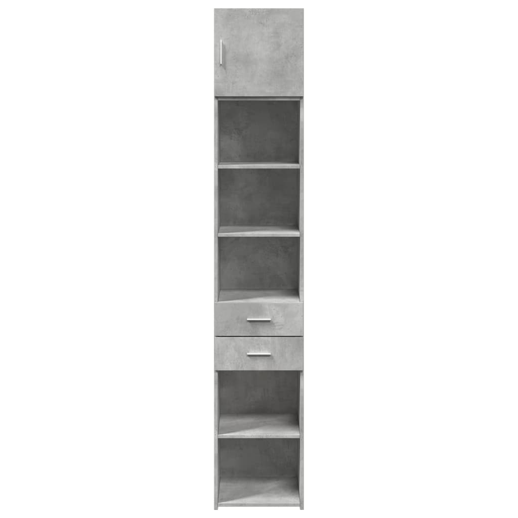skab 40x42,5x225 cm smalt konstrueret træ betongrå
