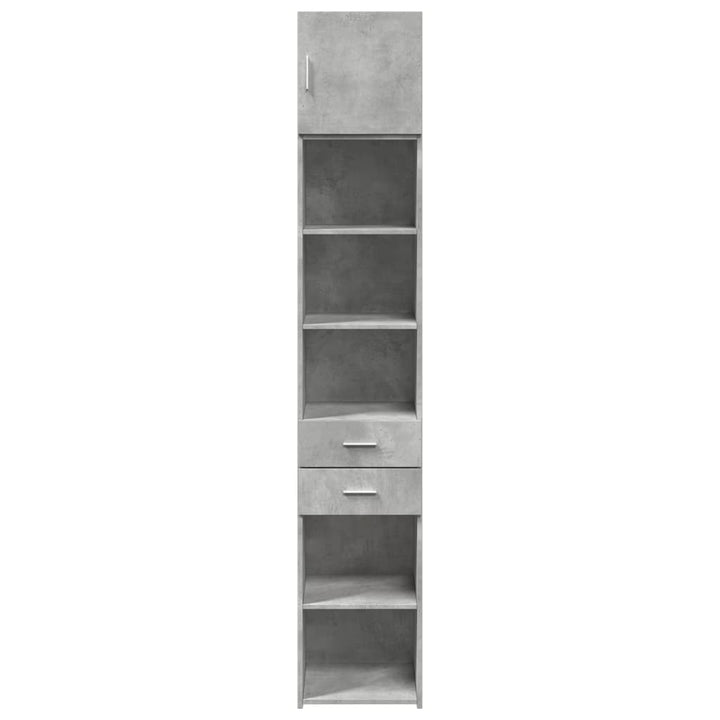 skab 40x42,5x225 cm smalt konstrueret træ betongrå
