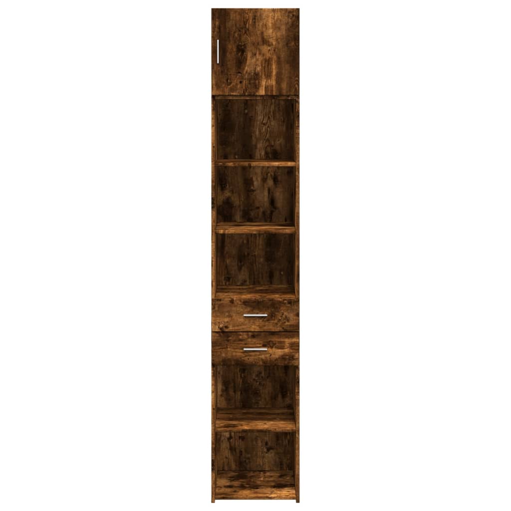 skab 40x42,5x225 cm smalt konstrueret træ røget egetræsfarve