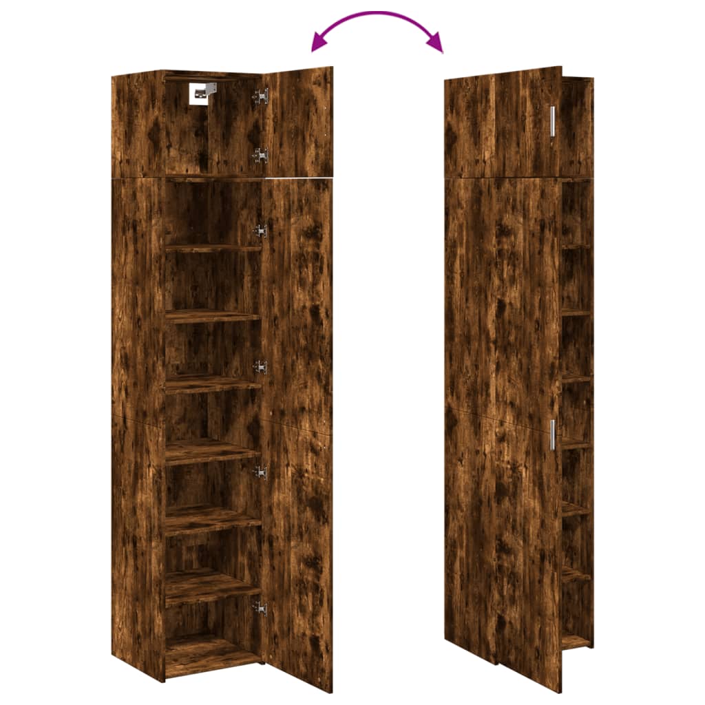 skab 45x42,5x225 cm smalt konstrueret træ røget egetræsfarve