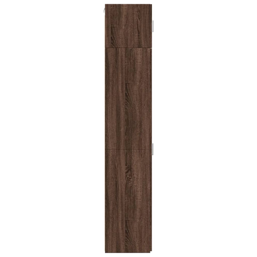 skab 45x42,5x225 cm smalt konstrueret træ brun egetræsfarve
