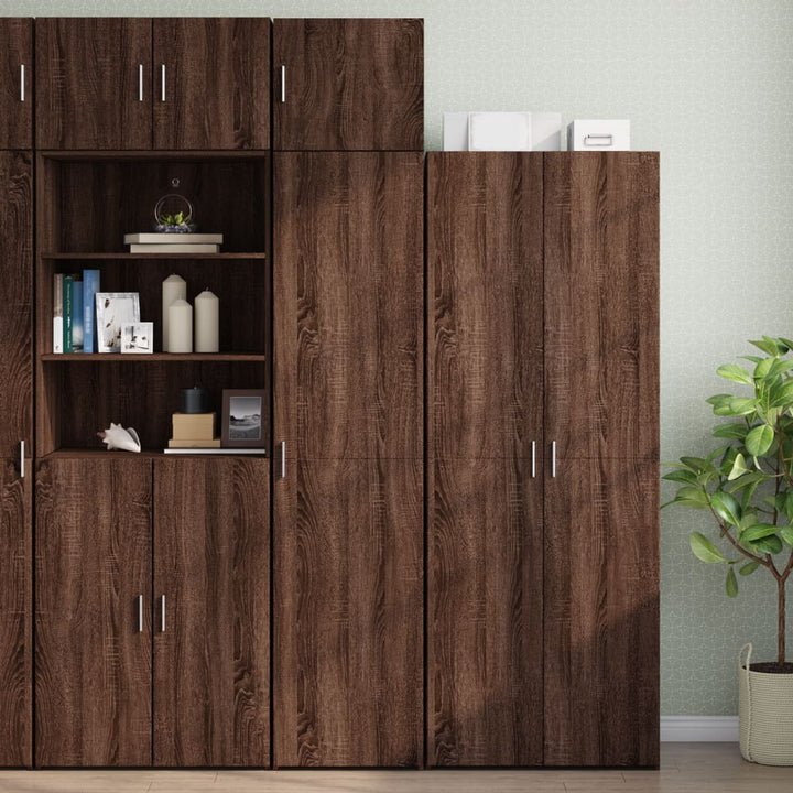skab 45x42,5x225 cm smalt konstrueret træ brun egetræsfarve