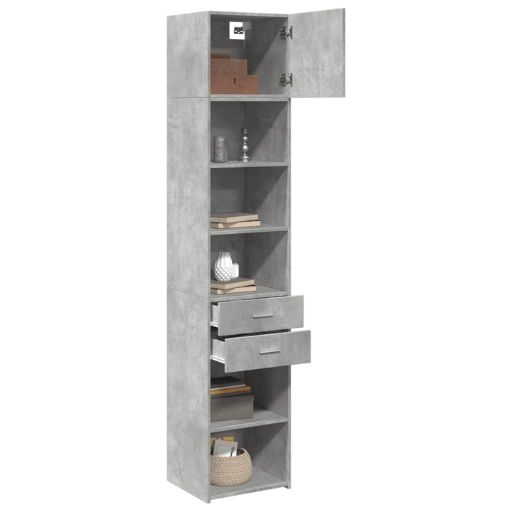 skab 45x42,5x225 cm smalt konstrueret træ betongrå