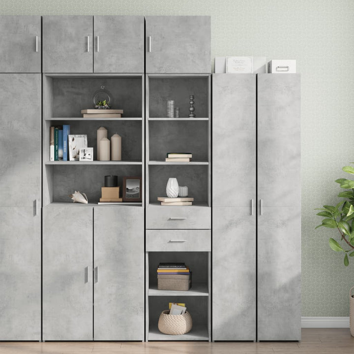 skab 45x42,5x225 cm smalt konstrueret træ betongrå