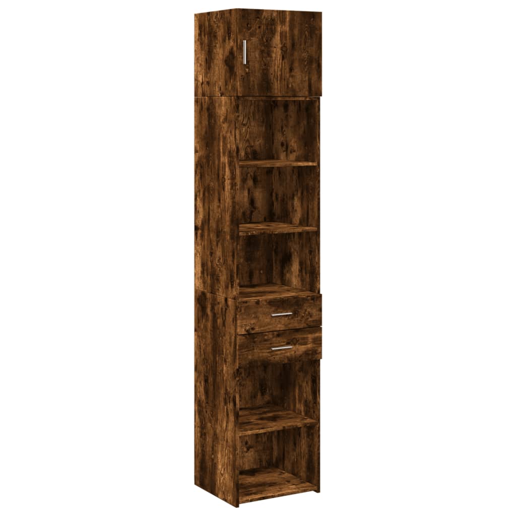 skab 45x42,5x225 cm smalt konstrueret træ røget egetræsfarve