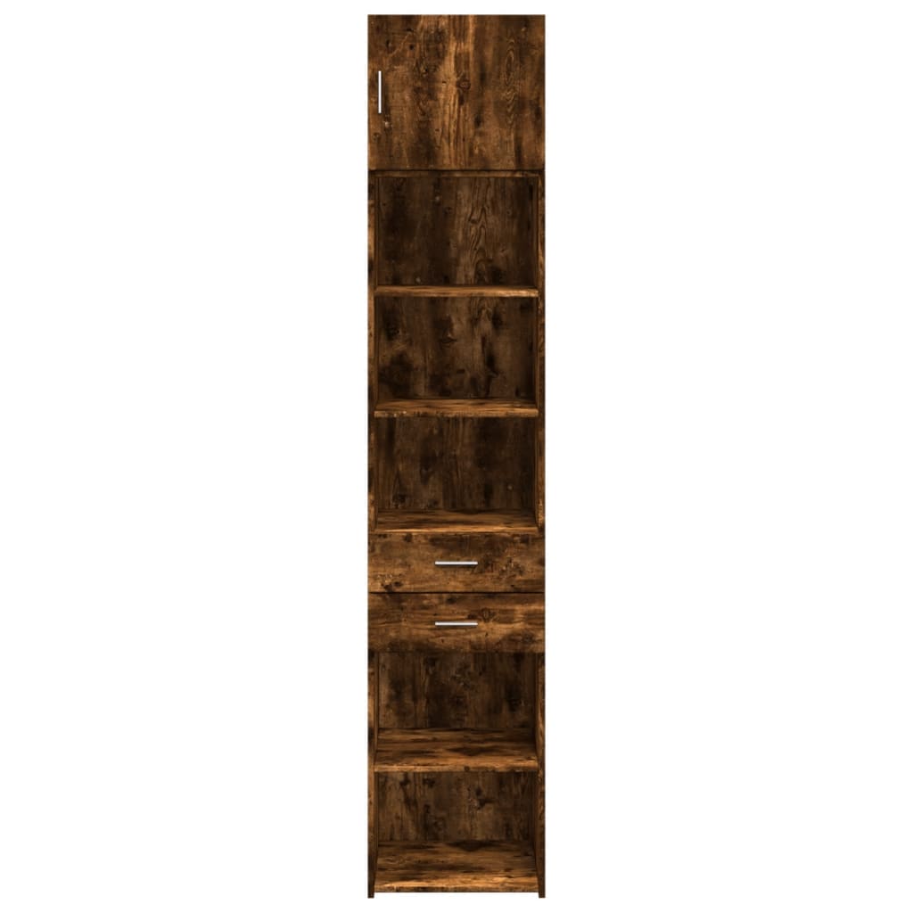 skab 45x42,5x225 cm smalt konstrueret træ røget egetræsfarve