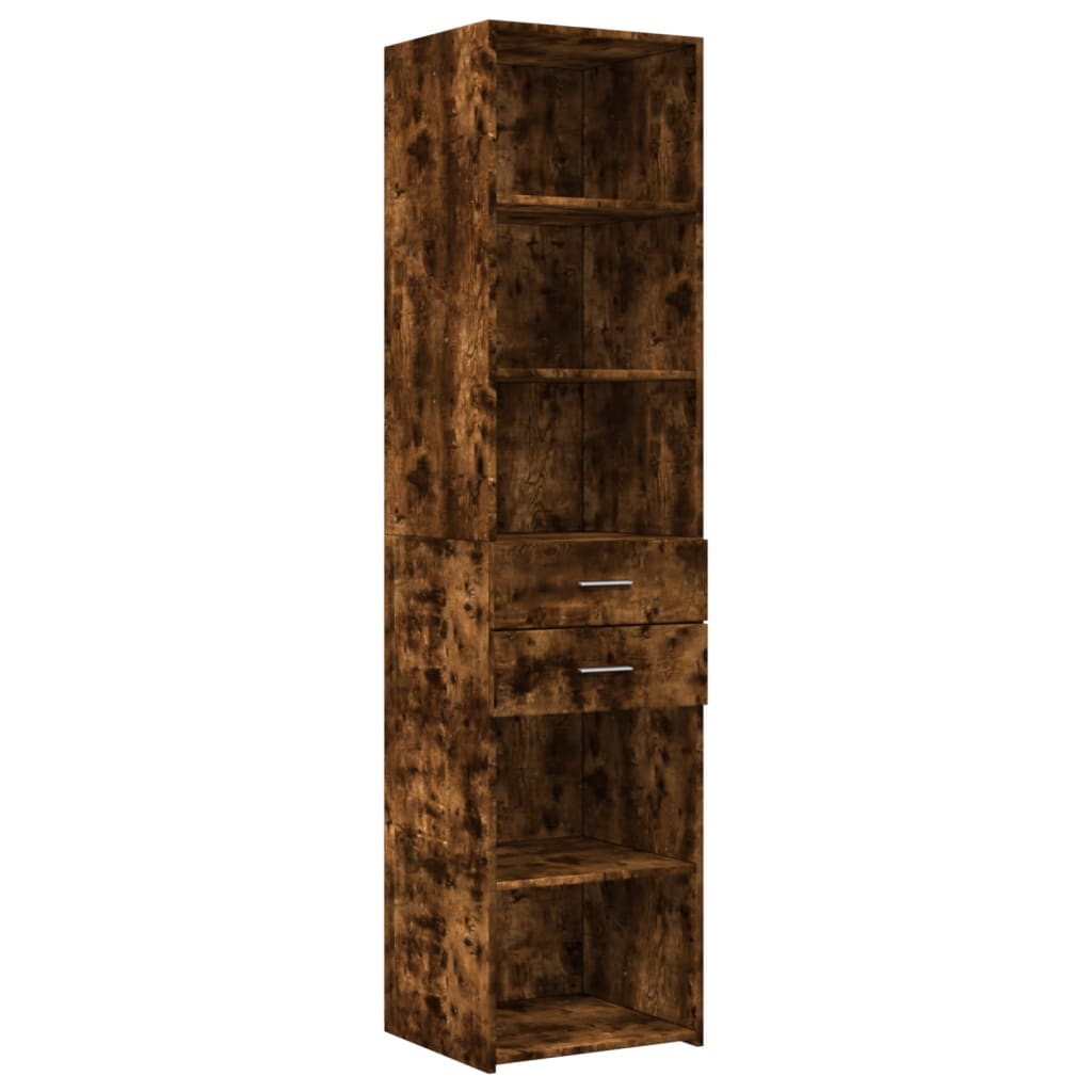 skab 45x42,5x225 cm smalt konstrueret træ røget egetræsfarve