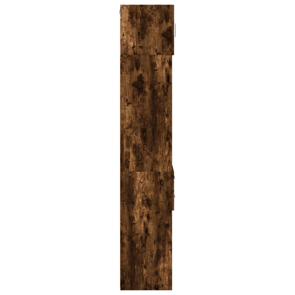 skab 45x42,5x225 cm smalt konstrueret træ røget egetræsfarve