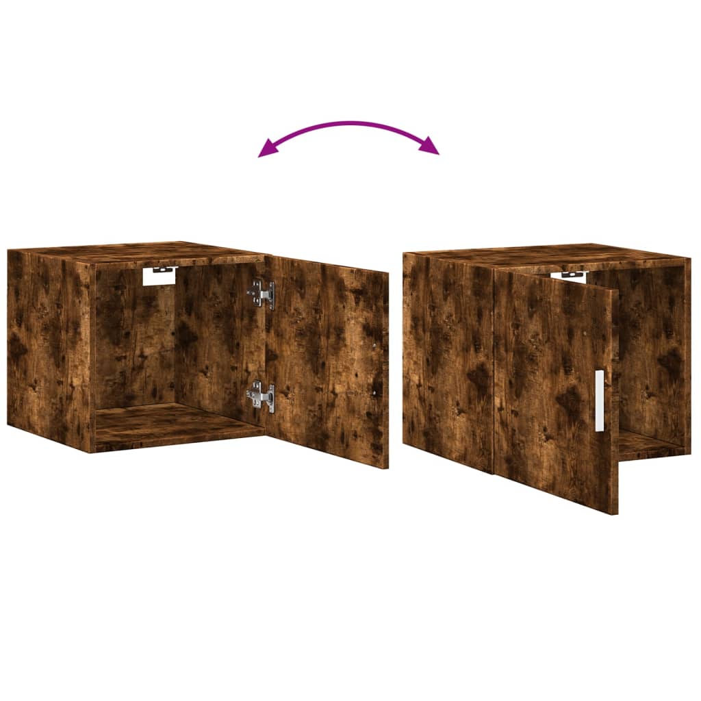 skab 45x42,5x225 cm smalt konstrueret træ røget egetræsfarve