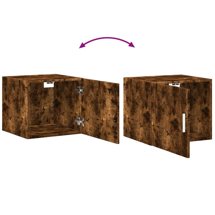 skab 45x42,5x225 cm smalt konstrueret træ røget egetræsfarve