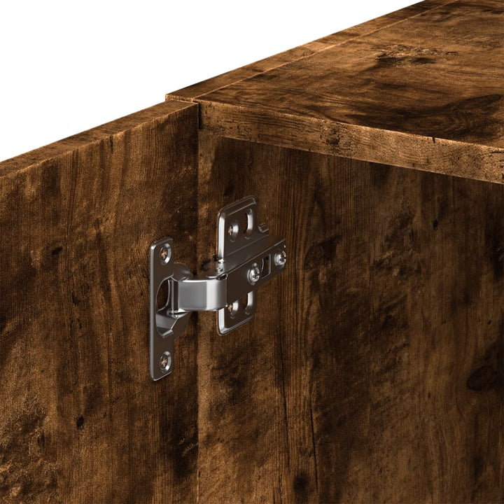 skab 45x42,5x225 cm smalt konstrueret træ røget egetræsfarve