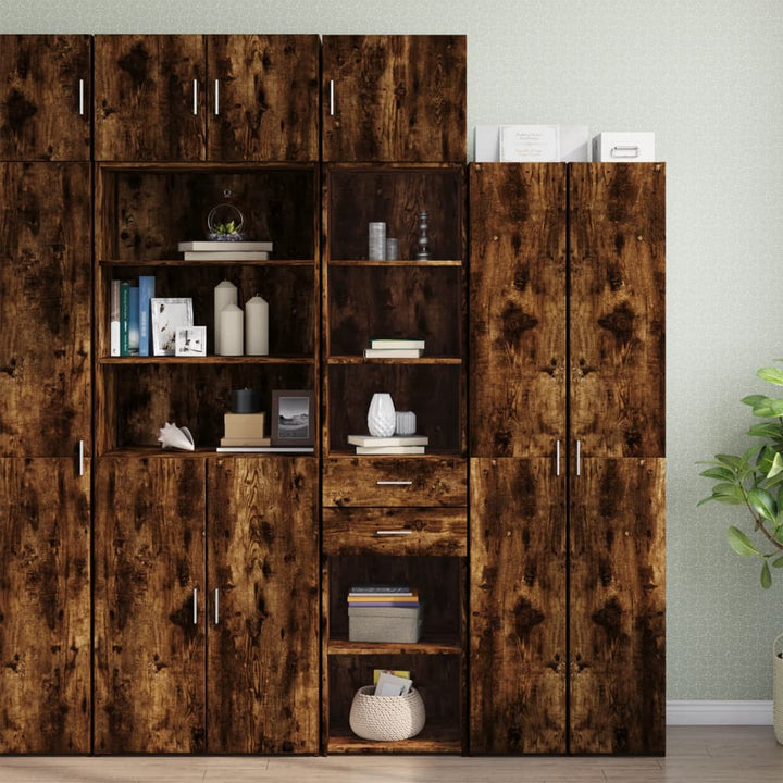 skab 45x42,5x225 cm smalt konstrueret træ røget egetræsfarve