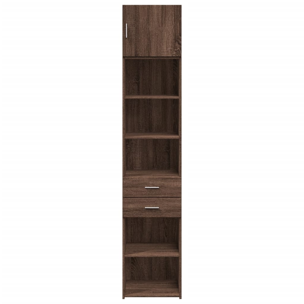 skab 45x42,5x225 cm smalt konstrueret træ brun egetræsfarve