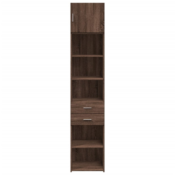 skab 45x42,5x225 cm smalt konstrueret træ brun egetræsfarve
