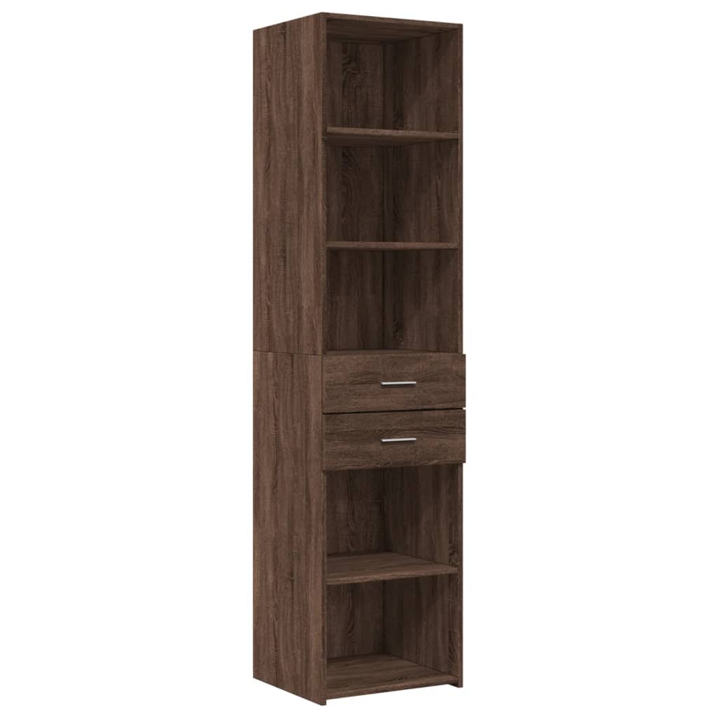 skab 45x42,5x225 cm smalt konstrueret træ brun egetræsfarve