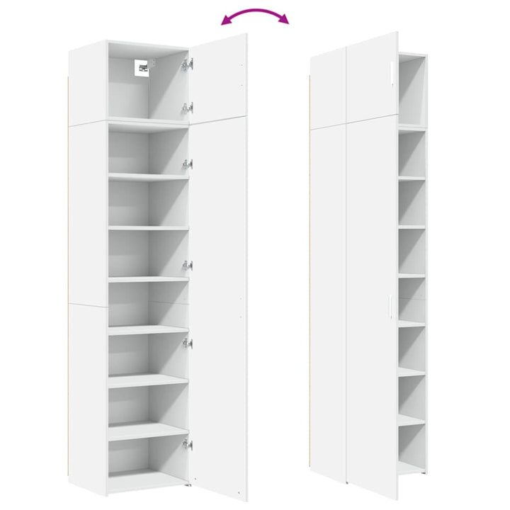 skab 50x42,5x225 cm smalt konstrueret træ hvid