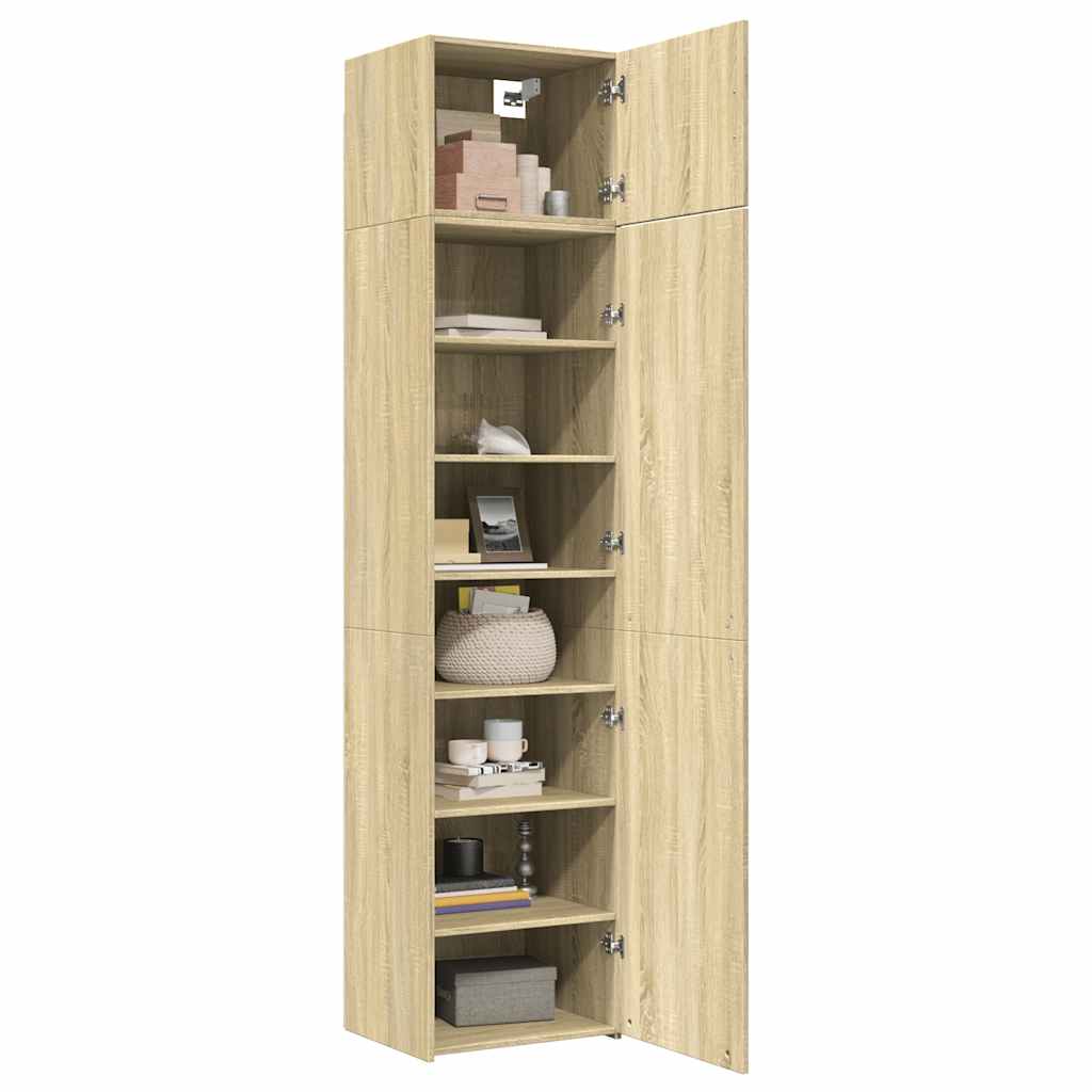 skab 50x42,5x225 cm smalt konstrueret træ sonoma-eg
