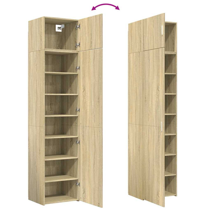 skab 50x42,5x225 cm smalt konstrueret træ sonoma-eg