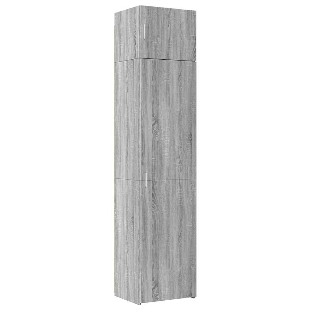 skab 50x42,5x225 cm smalt konstrueret træ grå sonoma-eg
