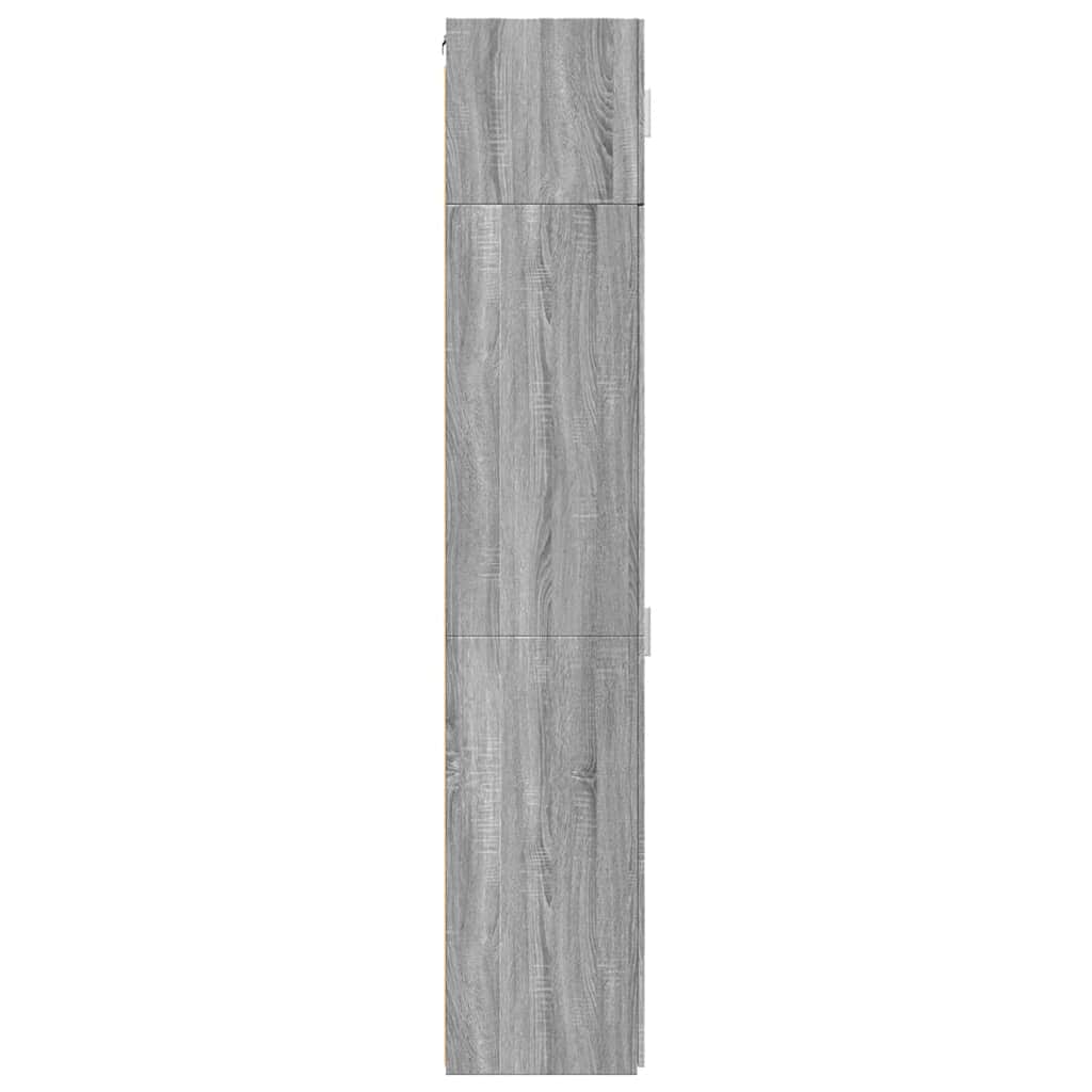 skab 50x42,5x225 cm smalt konstrueret træ grå sonoma-eg