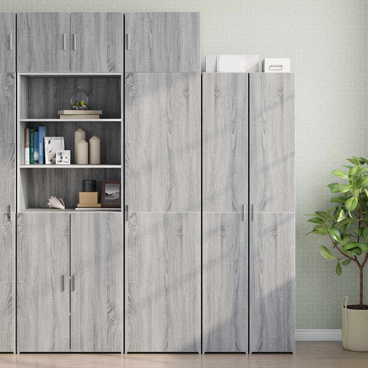 skab 50x42,5x225 cm smalt konstrueret træ grå sonoma-eg