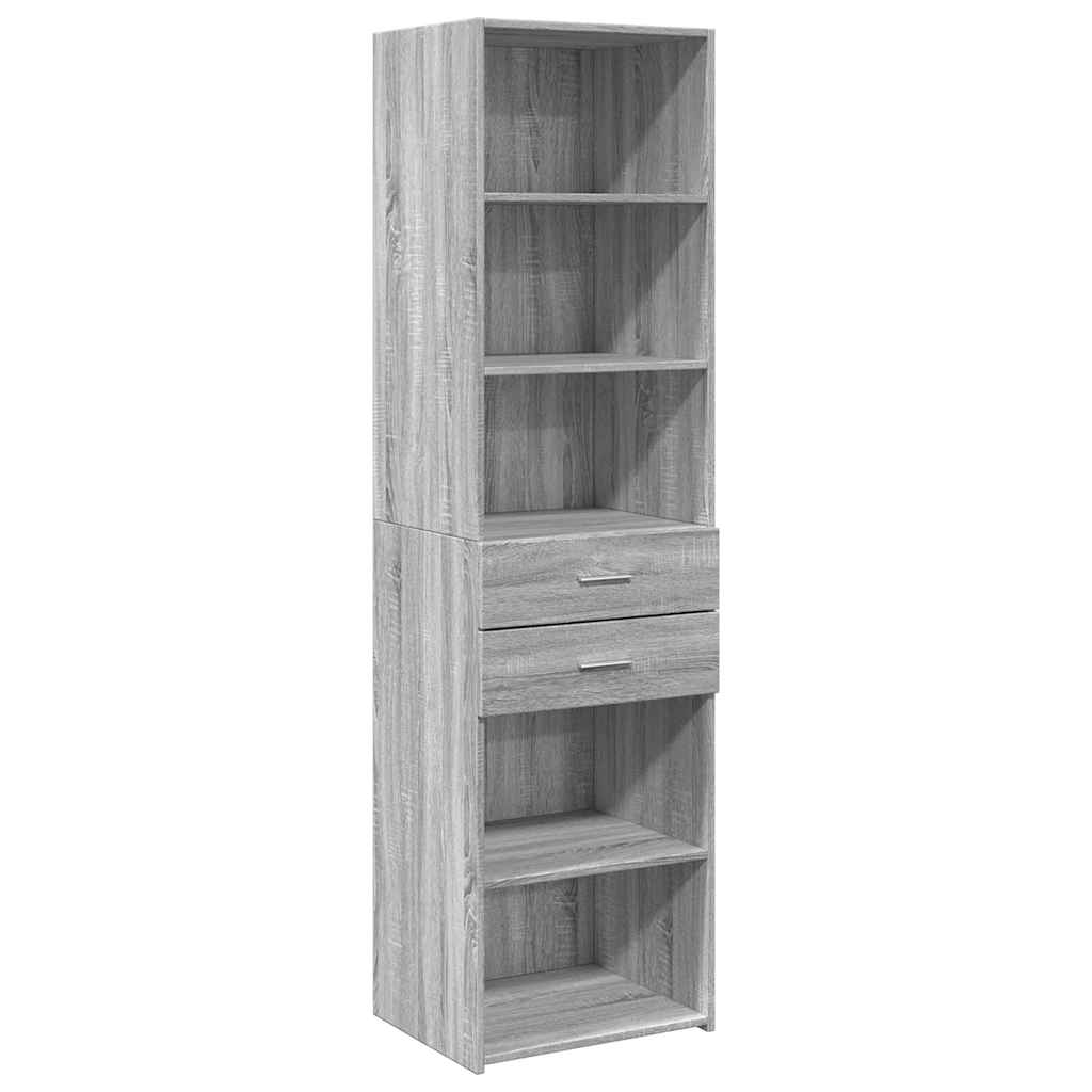 skab 50x42,5x225 cm smalt konstrueret træ grå sonoma-eg