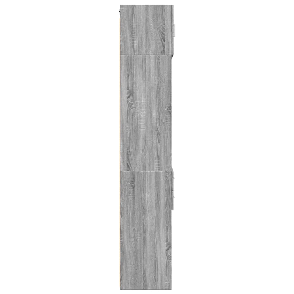 skab 50x42,5x225 cm smalt konstrueret træ grå sonoma-eg