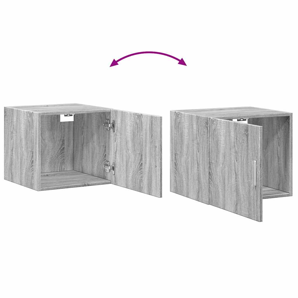 skab 50x42,5x225 cm smalt konstrueret træ grå sonoma-eg