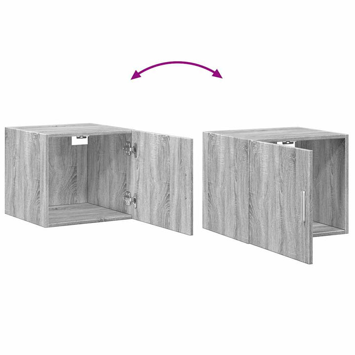 skab 50x42,5x225 cm smalt konstrueret træ grå sonoma-eg