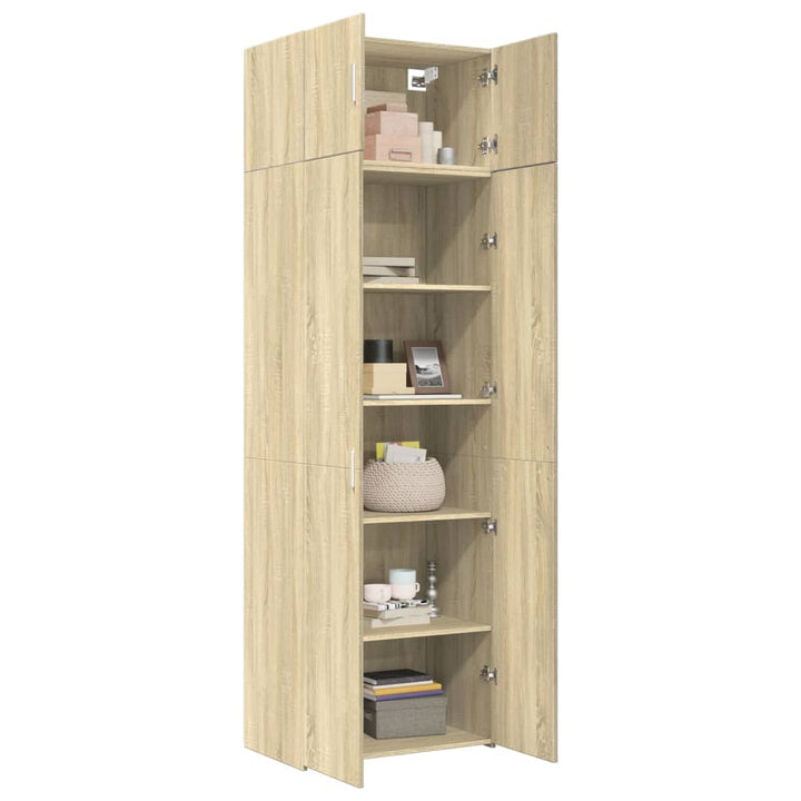 skab 70x42,5x225 cm smalt konstrueret træ sonoma-eg
