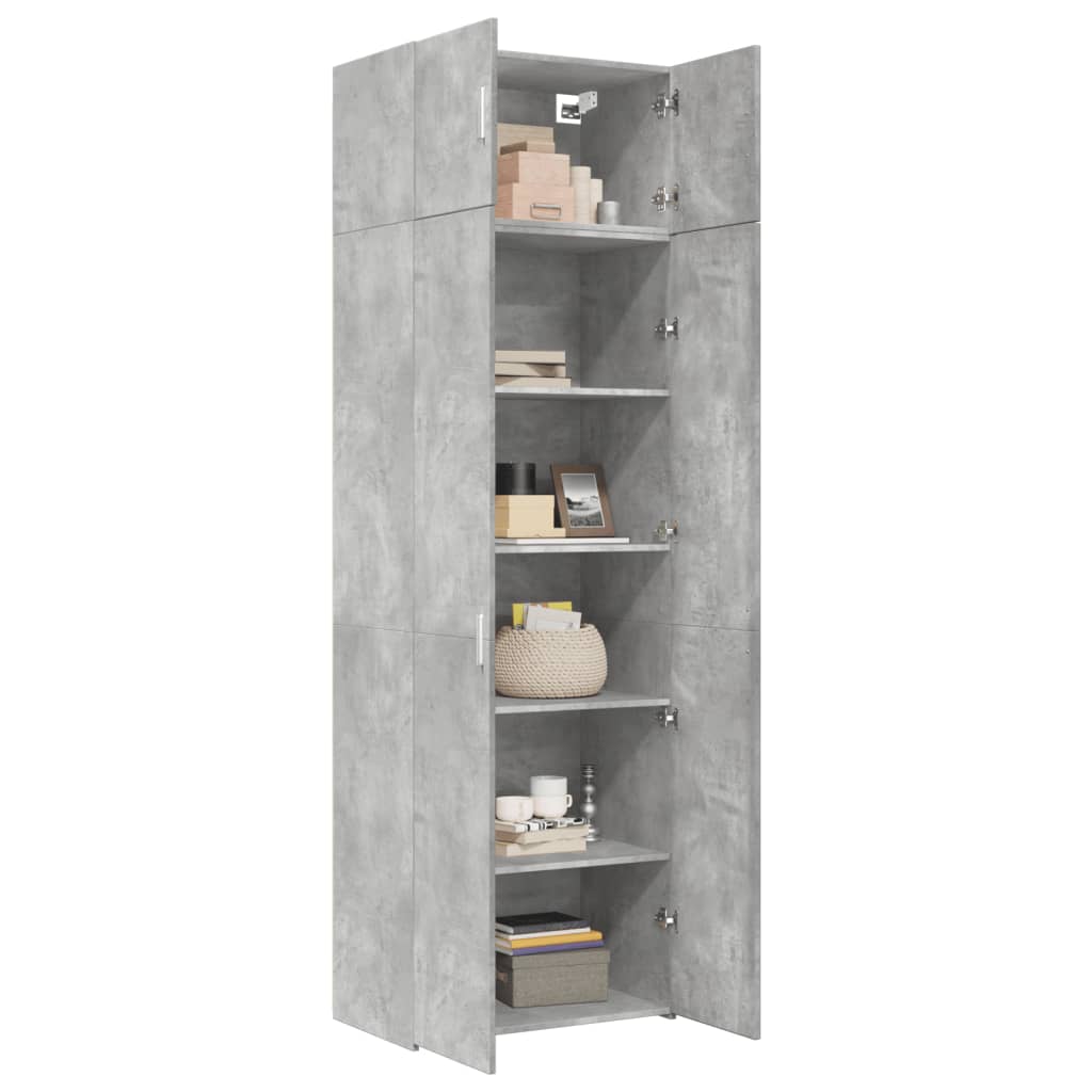 skab 70x42,5x225 cm smalt konstrueret træ betongrå