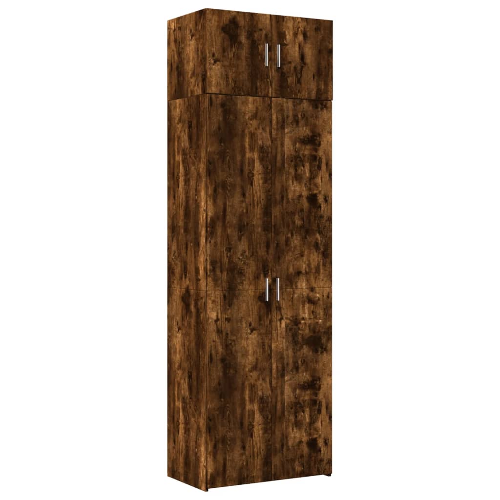 skab 70x42,5x225 cm konstrueret træ røget egetræsfarve