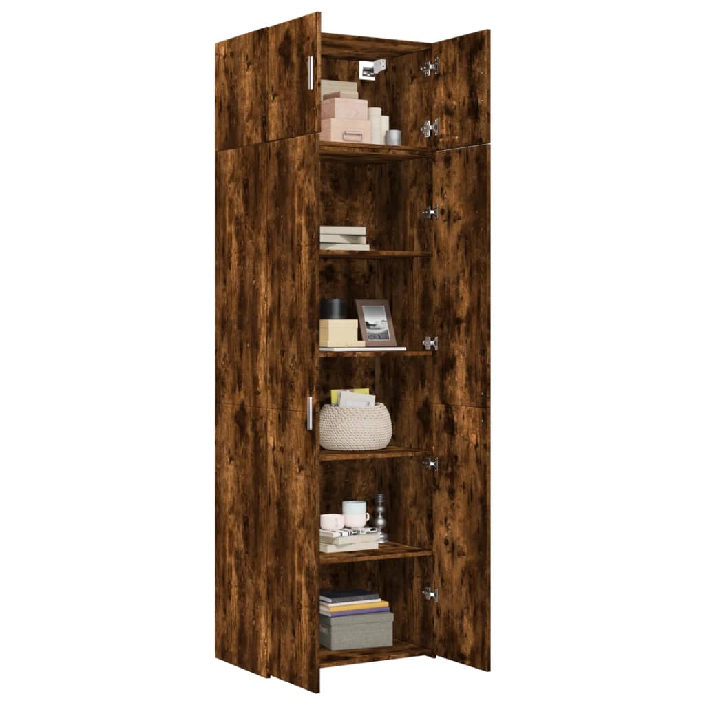 skab 70x42,5x225 cm konstrueret træ røget egetræsfarve