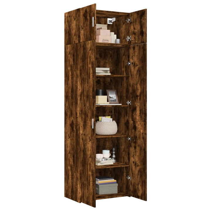 skab 70x42,5x225 cm konstrueret træ røget egetræsfarve