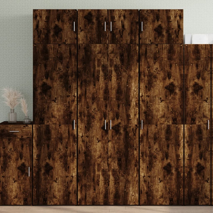 skab 70x42,5x225 cm konstrueret træ røget egetræsfarve
