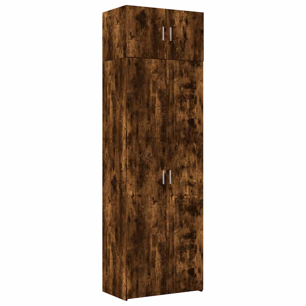 skab 70x42,5x225 cm konstrueret træ røget egetræsfarve