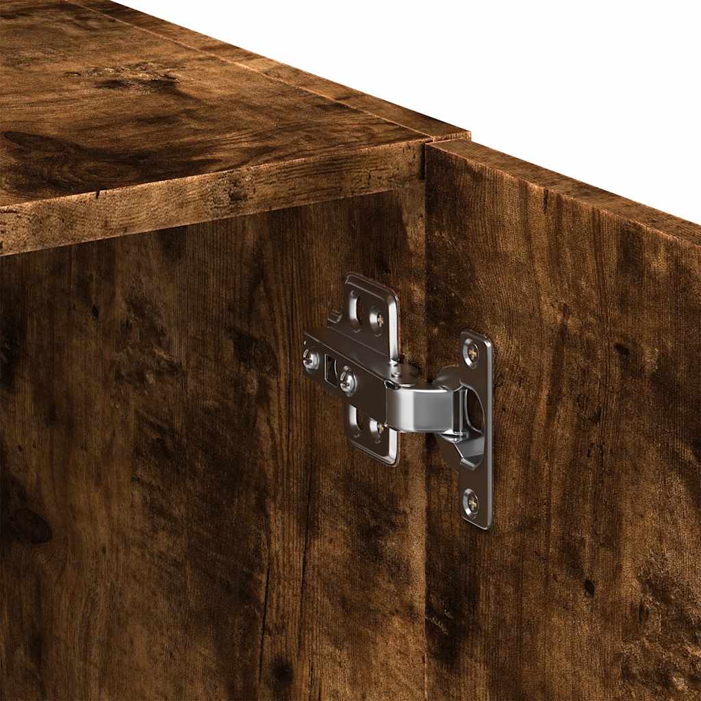 skab 70x42,5x225 cm konstrueret træ røget egetræsfarve